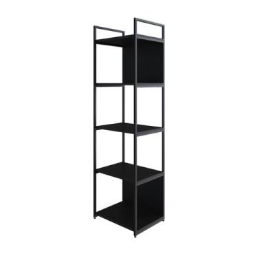 Imagem de Estante C/05 Prateleiras 152x45x33cm C/Fundo Yon - Metalig, Preto TX/E
