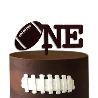 Imagem de Gostman Football One Cake Topper - First Year Down Birthday Party Decorations,Football Sign Cake Topper For 1st Birthday Boys,Sport Themed Party Decor (Football Topper)