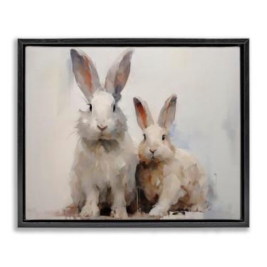 Imagem de Stupell Industries Design de arte de parede em tela emoldurada Fluffy Spring Bunnies Black Floater da Arlington Prints, 80 x 63 cm