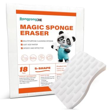 Imagem de RongrongJIE Borracha de esponja mágica, esponjas de melamina em forma de S, almofadas de limpeza de longa duração para banheiro, cozinha, ao ar livre, limpador multiuso, banheira limpa, chuveiro