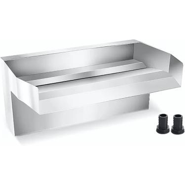 Imagem de Fonte de piscina em cascata retangular, lagoa de natação em aço inoxidável, cascata de lâmina em cascata, vertedouro em cascata para fonte de água de piscina subterrânea, jardim externo, 30