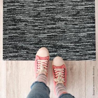 Imagem de Tapete Capacho de Entrada 45x65cm – Estampa "Bem-Vindo", Antiderrapante, com Riscos Decorativos | Ideal para Portas de Entrada, Hall e Varandas