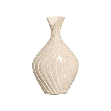 Imagem de Vaso de Cerâmica Bege Grande para Mesa Encanto 42x24,5x16 cm