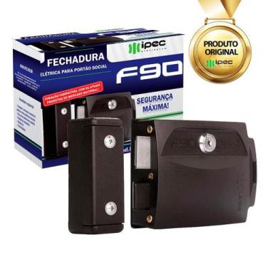 Imagem de Fechadura Trava Elétrica Ipec Abertura Interna F90 P/ Portão