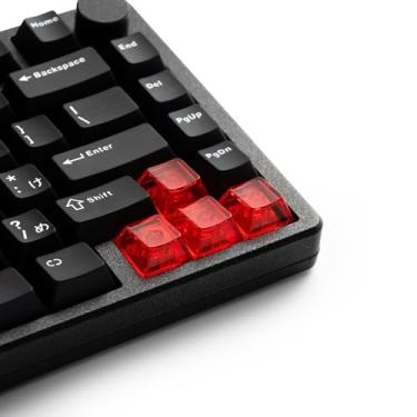 Imagem de GMKWTL XVX Teclas vermelhas claras, tampas de teclas transparentes de cristal em branco, material de PC, capas de teclado DIY personalizadas, teclas retroiluminadas de doces, teclas de perfil cereja
