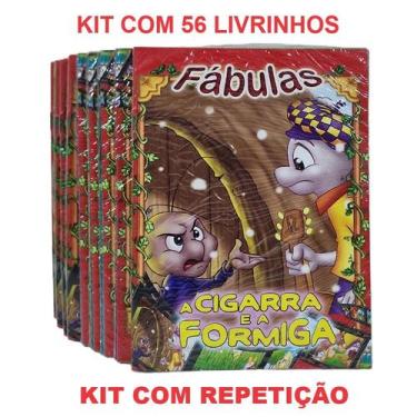 Imagem de 56 Livros Fábulas História  Atacado Lembrancinha De Aniversário C/ Rep