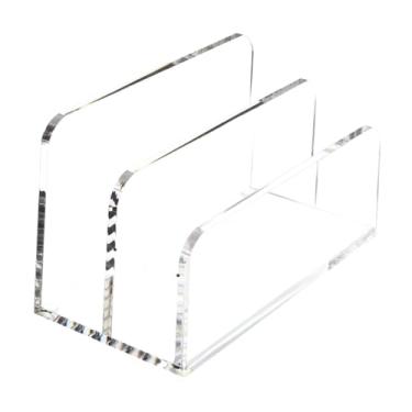 Imagem de FLCPJGV Corrente de correio acrílico, organizador de desktop, vertical, moderna, suporte para envelopes para o notebook de documentos Home de desktop