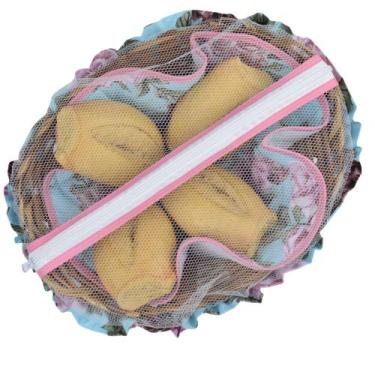 Imagem de Cesta De Pão De Bambu Floral Azul - Recanto da Costura