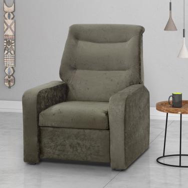 Imagem de Poltrona Reclinável Matrix Classic Suede Amassado 2 Posições Marrom