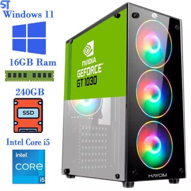 Imagem de Computador Gamer Core i5 -10400F- Memória Ram 16GB-HD ssd 240GB- Placa de Vídeo 2GB GT1030- windows 11