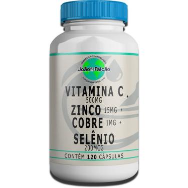 Imagem de Vitamina C 500Mg + Zinco Quelato 15Mg + Cobre Quelato 1Mg + Selênio Quelato 200Mcg - 120 Cápsulas
