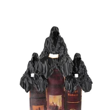 Imagem de Tian Zhun Grim Reaper Statue Set of 3 Acotar Inspired Decoration 5.2 Inch Gothic Horror Robe Sitting Ghost Figurine Holding Tea Cup Book for Home Desktop Bookshelf