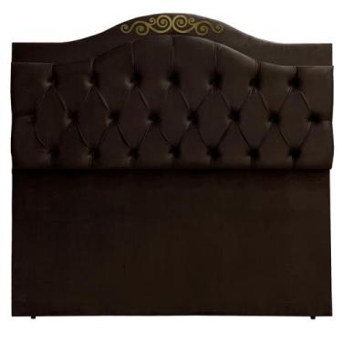 Imagem de Cabeceira De Cama Casal Capitone Provençal Detalier Suede Marrom 120 R