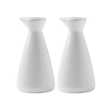 Imagem de Sizikato 2 garrafas de saquê de porcelana branca, 283 g