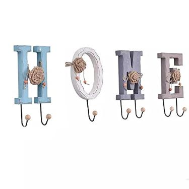 Imagem de Carta criativa ganchos para casa design rústico decorativo montado na parede cabide cabide de vestuário ganchos para roupas toalha gancho porta rack