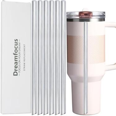 Imagem de Dreamfocus Canudo de metal de substituição de aço inoxidável para Stanley Quencher ProTour Copo de canudo flip 1,134 g