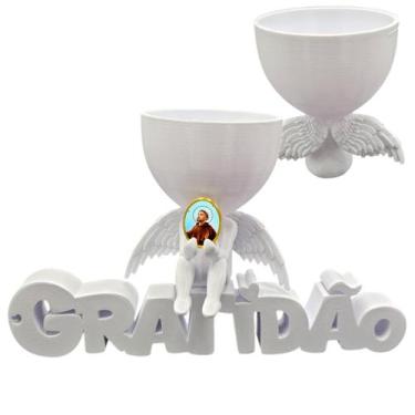 Imagem de Anjo Imagem Decoração Oração São Francisco Gratidão 3D - Point da Fe