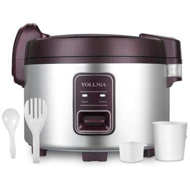 Imagem de Panela de Arroz 13L com Modo de Aquecimento Automático, 1350W 110V, YOLLNIA WEYX13A, Vermelho e Prata