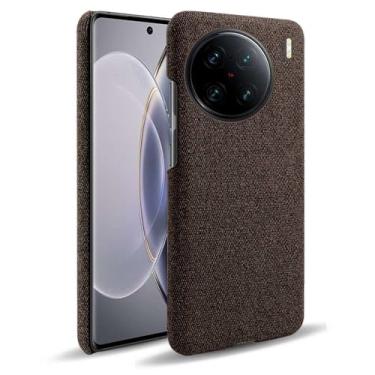 Imagem de Capa para VIVO X90 PRO Plus,Capa desenhada em lona,Case Protetora Ultrafina com Empunhadura Macia,Design em Tecido Antichoque e Antiarranhões-Brown