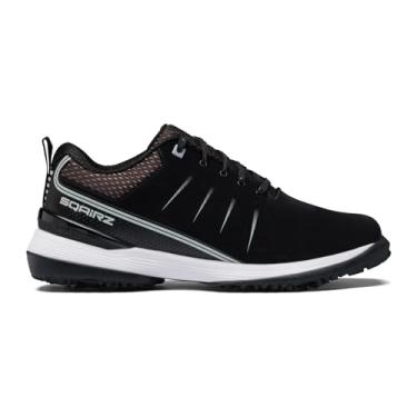 Imagem de SQAIRZ Speed2 Tênis de golfe masculino atlético, tênis de golfe, projetado para equilíbrio e desempenho, pontas substituíveis, impermeável, sapatos de golfe masculinos com pontas, calçados de golfe