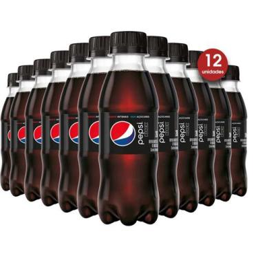 Imagem de Refrigerante PEPSI Black Zero Pet 200ml (12 garrafinhas)