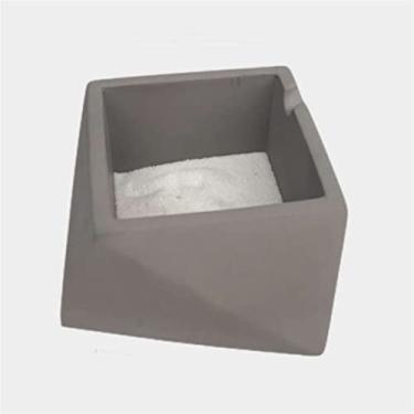 Imagem de Cinzeiro Cinzeiro de cimento simples atmosférico anti-mosca cinza cinzeiro quarto, sala de estar, mesa de centro, decoração de mesa café do hotel, cinzeiro de cigarro Cinzeiro de Mesa(Gray)