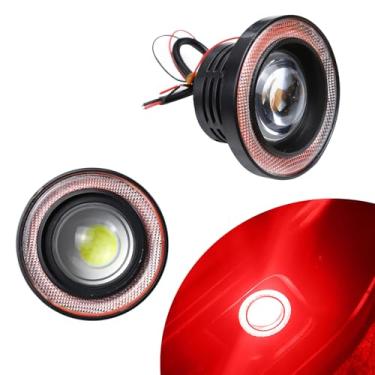 Imagem de Wogomz 2 peças de faróis de neblina Angel Eye Halo para carros, montagem de faróis de neblina de LED super brilhantes com abertura COB, lâmpada de corrida diurna de 12 V para carro, caminhão, SUV