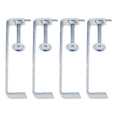 Imagem de Ioensy 4 peças Bricklaying Glamps Holder Versátil Prático Clamping Cliping Placa de aço Cramp para carpinteiros entusiastas de bricolage, Comprimento 20cm
