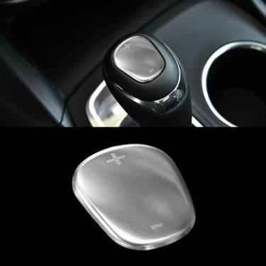 Imagem de TOMALL Capa de manípulo de mudança de marchas de carro de aço inoxidável compatível com Chevy Equinox 2018-2020 Capa de alavanca de câmbio para acessórios de carro interior de carro (prata)
