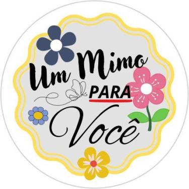 Imagem de 50 100 150 200 unidades adesivo etiqueta tag redondo 3,5 cm um mimo pa