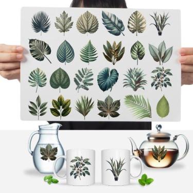 Imagem de Cartela 24 Adesivos Folhas Estilo Vintage Decoração DTF UV - Graviarte