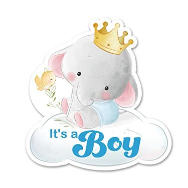 Imagem de Opomzk Convites de festa de chá de bebê menino elefante com envelopes, 20 conjuntos de convites em forma de elefante menino aniversário chá de bebê convites suprimentos lembrancinhas, dupla face