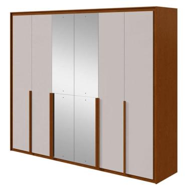 Imagem de Guarda Roupa Casal Imperatore 6 Portas 2 Gavetas Frassino Off White com Espelho – Lopas