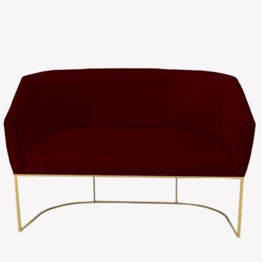 Imagem de Namoradeira Julia Base De Ferro Suede Marsala D`classe Decor