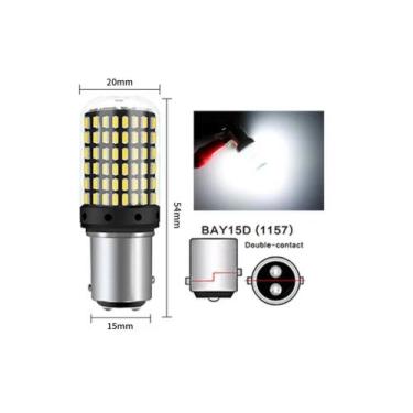 Imagem de 2 Lâmpada Led 1157 2 Polos 144 Led Iluminação Branca Canbus - Autovex