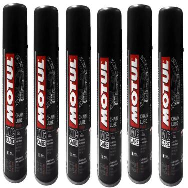 Imagem de Kit Com 6 Lubrificantes Corrente Moto Bike Motul C2 Chain Lube Road 200Ml