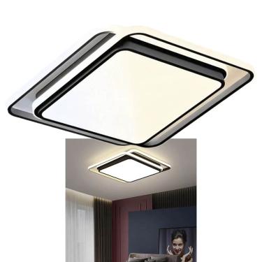 Imagem de Luminaria Paflon Sobrepor 3 Tons Ajustavel Controle Remoto Iluminaçao Teto Decoraçao