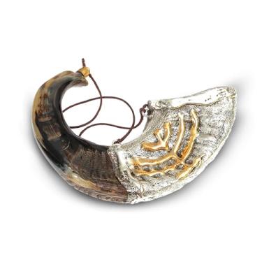 Imagem de Óleo de Judaica New Judaica 33 cm com unção de carneiros de prata Shofar da Terra Santa