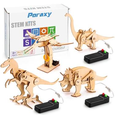 Imagem de Dinosaur Toys Poraxy, pacote com 4 unidades, modelo robótico de quebra