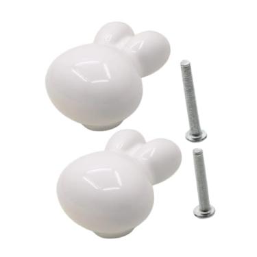 Imagem de Generic Mini estatueta puxador de gaveta escultura animal cerâmica maçaneta de porta de armário para guarda-roupa doméstico armário decoração de, Branco