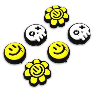 Imagem de PlayVital Punhos de polegar para Nintendo Switch 2 | Tampas de joystick de silicone (pacote com 6) - Acessórios fofos capas analógicas para Joycon 2 - Estilo feliz e sombrio