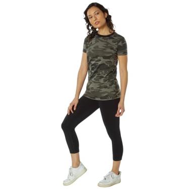 Imagem de Rothco Camiseta feminina camuflada de comprimento mais longo casual camiseta feminina manga curta, Camuflagem preta, G