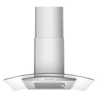 Imagem de Tieasy Capô de Cozinha de 30", Exaustor de Cozinha com Montagem Em Parede com Duto Conversível Canalizado/Sem Duto, Chaminé de Aço Inoxidável e Filtro Defletor, Botão de Pressão de 3 Velocidades, Luze