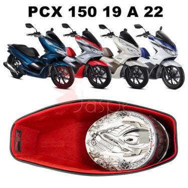 Imagem de Forração Honda Pcx 150 Acessório Baú 19 20 Forro Vermelho - Jaspe Atel