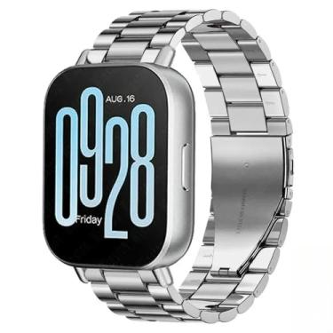 Imagem de Pulseira de Aço Inoxidável para Redmi Watch 5 Active,acessórios de relógio inteligente (Silver)