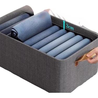 Imagem de Organizador de Guarda-Roupa Reforçado com Estrutura de Aço - Para Roupas Íntimas, Calças e Jeans - Sistema de Armazenamento Anticai(cinza,4)