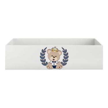 Imagem de Bandeja Kit Higiene Bebê em MDF Premium Urso Coroa Menino - Neném na N