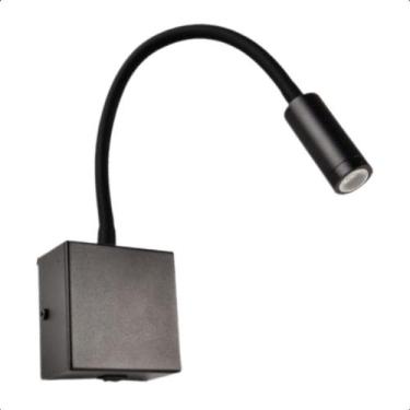 Imagem de Arandela Leitura Cabeceira Articulável 3W Biv Preta 3000K - Kian