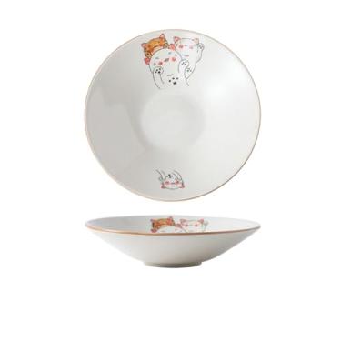 Imagem de Tigela de arroz de cerâmica redonda fresca e fofa estilo japonês - Tigela de chapéu de 23 cm - Caimão