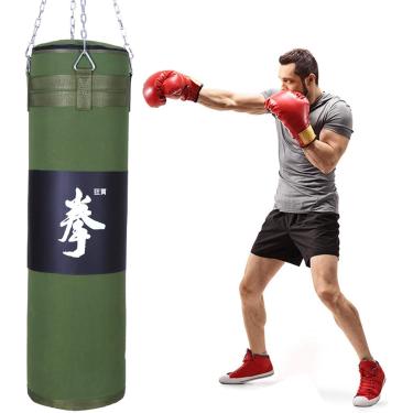 Imagem de Saco de pancadas de pano de vela, sacos de areia com uma corrente suspensa para área externa, grande, adultos, boxe, bolsa de treinamento pesada, para treinamento de condicionamento físico,